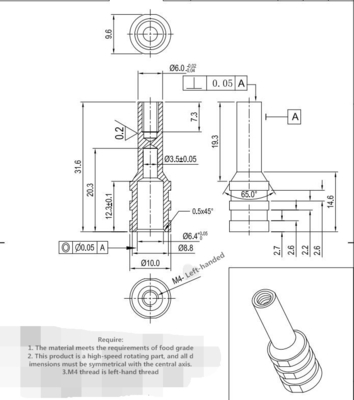 Il CNC dell'elettroforesi lavora i pezzi meccanici al tornio, il fastenal 6x31.6mm del dado del ribattino della sfortuna